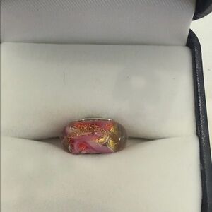 Chamilia Sterling Silver Pink and Gold Swirl Charm